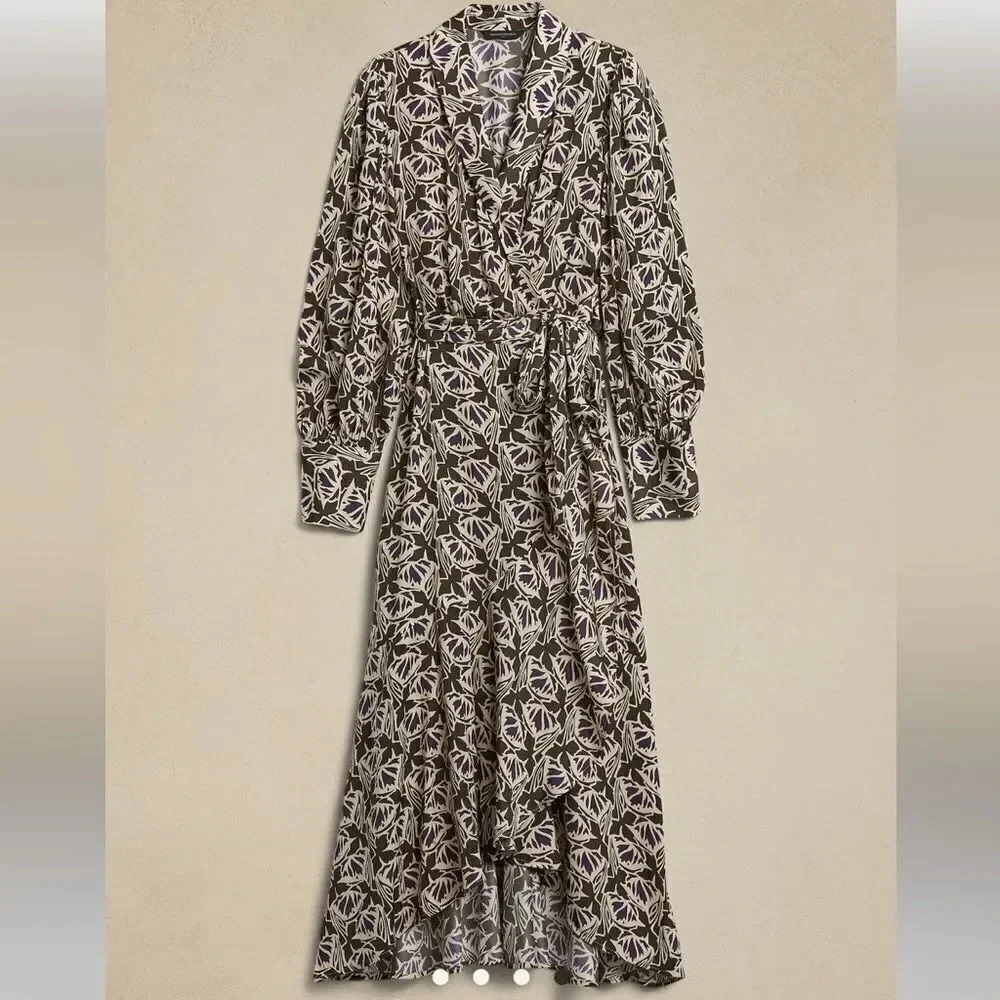 Banana Republic Silky Wrap Maxi Dress - Picture 4 of 15